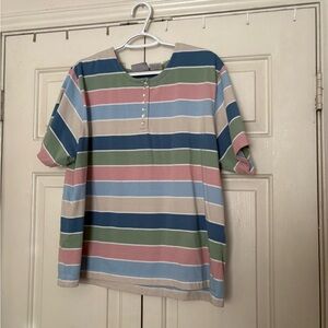 Blair Green and Pink Striped Top